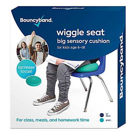 Bouncyband Big Wiggle Seat Sensory Cushion, PVC, 2-1/8”H x 13”W x 13”D, Mint