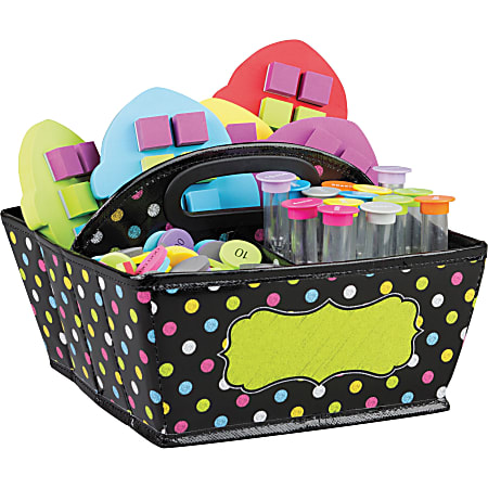 Teacher Created Resources Chalkboard Brights Storage Caddy - 6" Height x 9" Width9" Length - Multi - 1 Each