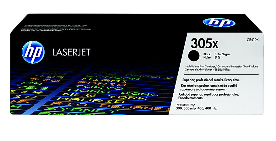 HP 305X High-Yield Black Toner Cartridge, CE410X