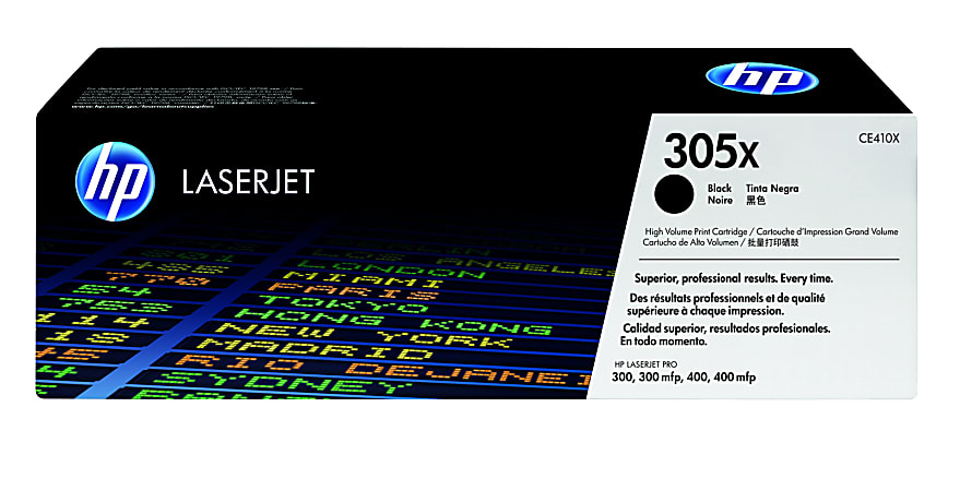 HP 305X Black High Yield Toner Cartridge, CE410X