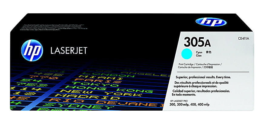 HP 305A Cyan Toner Cartridge, CE411A