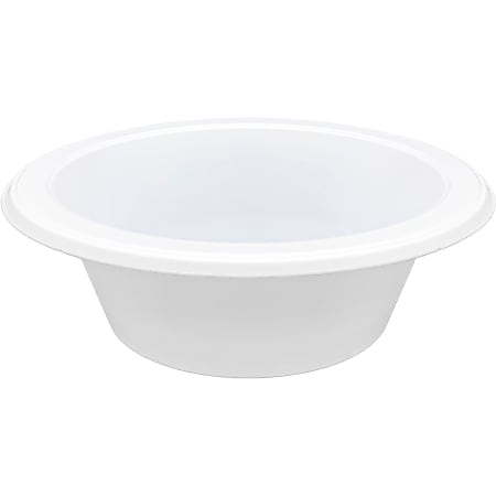 Genuine Joe Reusable/Disposable 12 Oz. Plastic Bowls, White, Pack Of 125