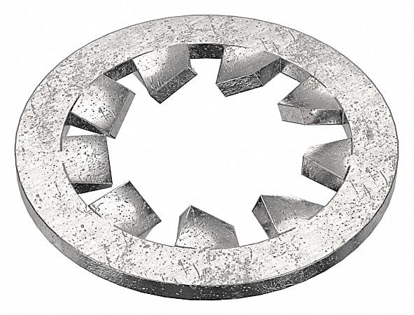 Midwest Fasteners Internal Lock Tooth Washers, #6, Silver, Pack Of 50 Washers