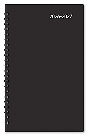 2026-2027 Office Depot® Brand 14-Month Weekly/Monthly Academic Planner, 5" x 8", 30% Recycled, Black, July 2026 To August 2027