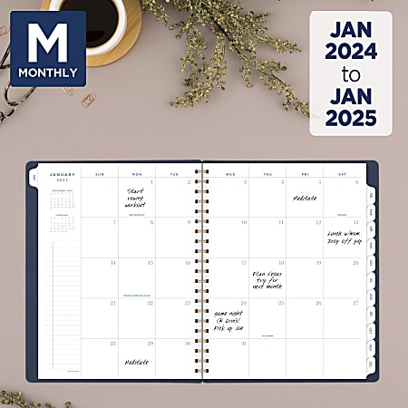 2024 2025 AT A GLANCE Signature Collection 13 Month WeeklyMonthly Planner 8  12 x 11 Navy January 2024 To January 2025 YP90520 - Office Depot