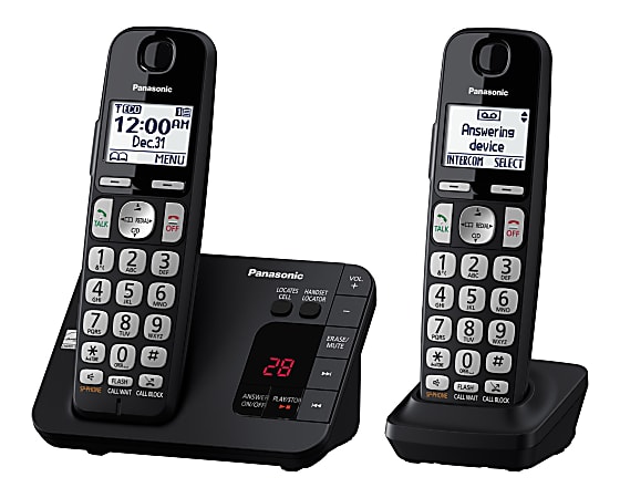 Panasonic® Expandable 2-Handset Cordless Phone System, KX-TGE432B
