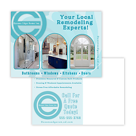 Custom Printed Full-Color 6-1/2" x 9" Large Size Postcards, Double Sided, Box Of 50