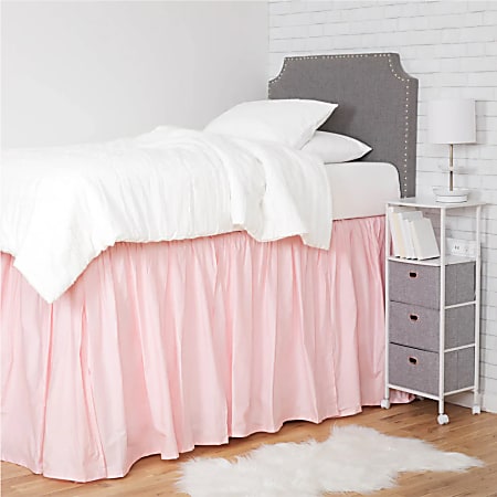 Dormify Jordyn Extended Length Dorm Bed Skirt, Twin/Twin XL, Blush Pink