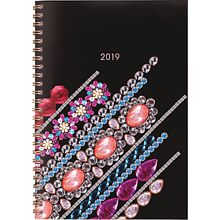 Cambridge® Fashion Bling Weekly/Monthly Planner, 5-1/2" x 8-1/2", January To December 2019