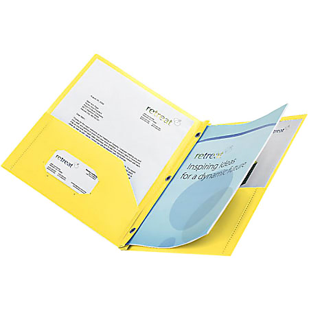 Office Depot Brand 2 Pocket School Grade Paper Folder Letter Size Yellow -  Office Depot