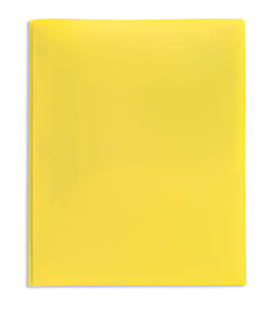 Office Depot® Brand 2-Pocket School-Grade Poly Folder with Prongs, Letter Size, Yellow