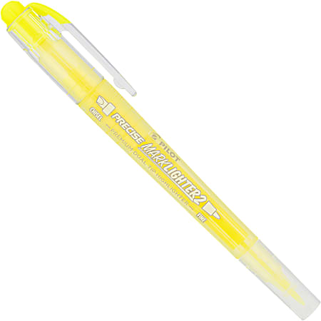 Pilot Precise Marklighter2 Dual Tip Highlighter, Chisel and Extra Fine Tip, Yellow