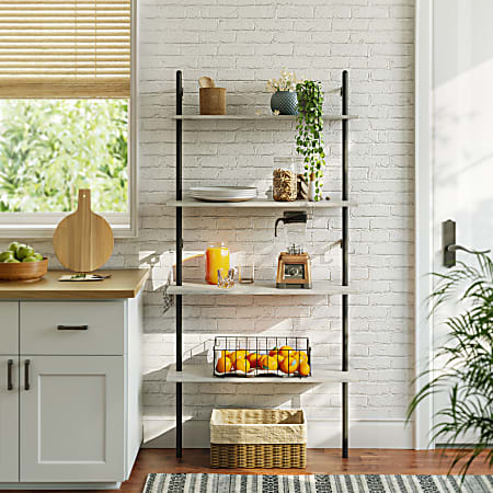Ladder shelf with hooks 2025