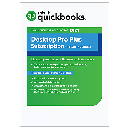 Intuit® QuickBooks® Desktop Pro Plus 2021, For 1 User, Windows®, Download