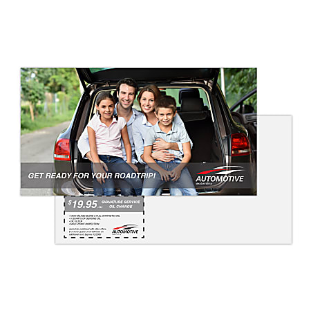 14pt, White Satin Finish, Printed 2 Sides Custom Full-Color Postcards , 6-1/2" x 12" , Box Of 50