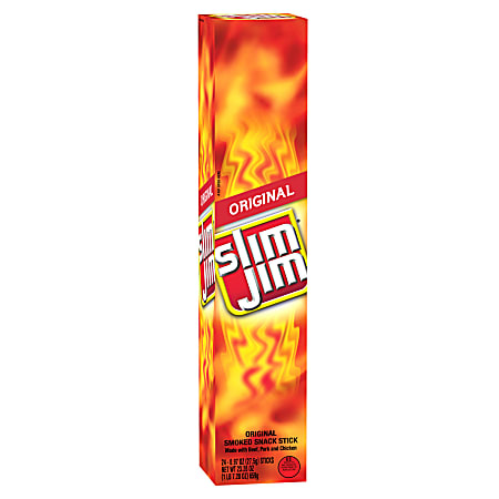 Giant Slim Jim Snacks, 0.97 Oz, Pack Of 24