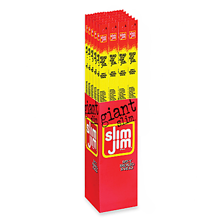 Giant Slim Jim Snacks, 0.97 Oz, Pack Of 24