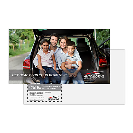 14pt, White UV High Gloss Front, Printed 2 Sides Custom Full-Color Postcards, 6-1/2" x 12" , Box Of 50