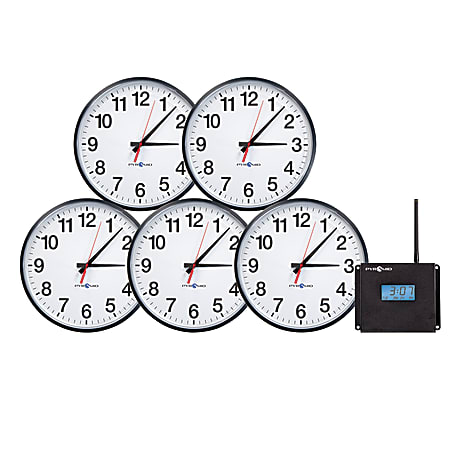 Pyramid™ Time Systems Clock In A Box Bundle, Analog, 13", Pack Of 5