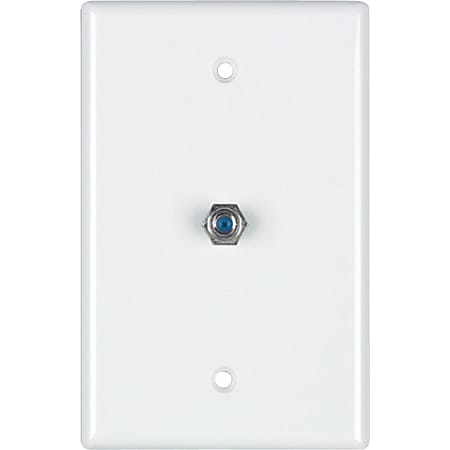 DataComm 2.4 GHZ Coax Wall Plate, White, UL - 1-gang - White