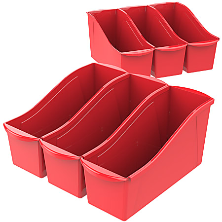Storex® Book Bins, Medium Size, Red, Pack Of 6