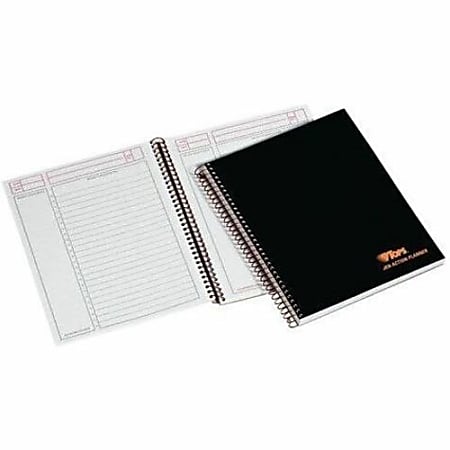 TOPS™ Professional Planner Notebook, 8 1/2" x 6 3/4", 1 Subject, Legal Ruled, 100 Sheets, Black/Metallic