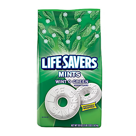 Wrigley's® Life Savers®, Wint-O-Green Mints, 50-Oz Bag