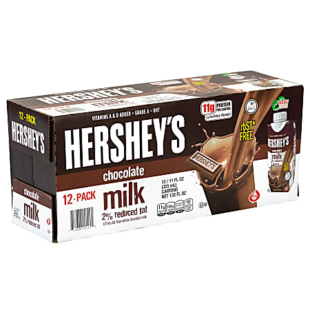 Hershey's® 2% Reduced Fat Chocolate Milk, 11 Fl Oz, Pack Of 12 Bottles
