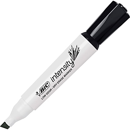 BIC Intensity Low Odor Dry Erase Markers - Chisel Marker Point Style - Black - 36 / Pack