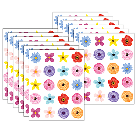 Teacher Created Resources Stickers, 2-1/2” x 1/2", Wildflowers, 120 Stickers Per Pack, Bundle Of 12 Packs