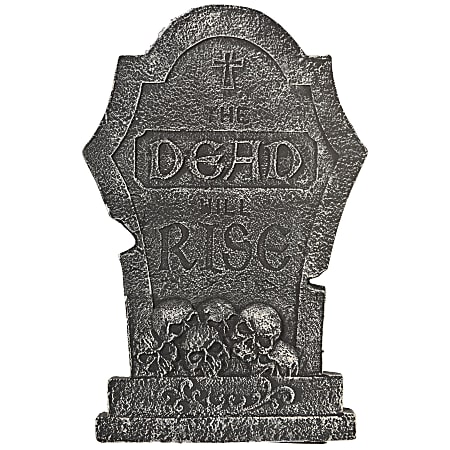 Amscan The Dead Will Rise Tombstones, 22” x 11”, Gray, Set Of 2 Tombstones
