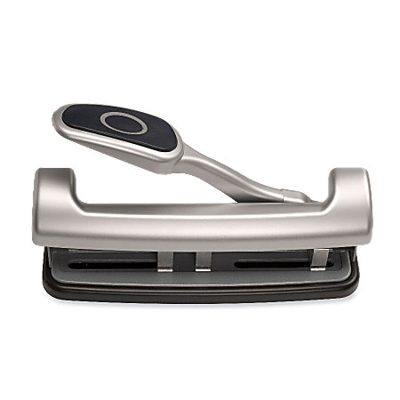 OIC Heavy Duty 2-3 Hole Punch Adjustable w/Lever Handle 32 Sheets Capacity  Black