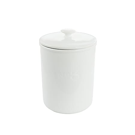 Our Table Simply White Porcelain Dry Goods Canister With Air Tight Lid, 68 Oz