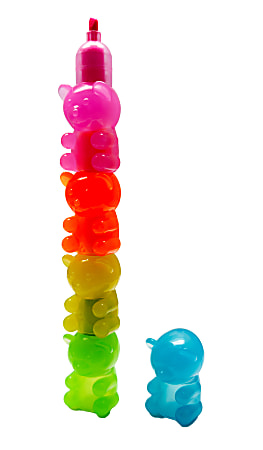 Office Depot&reg; Brand Bear-Shaped Mini Highlighter Set, Assorted Colors, Set Of 4 Highlighters
