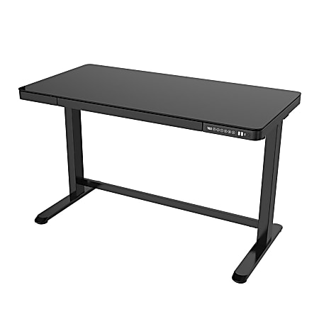 FLEXISPOT Standing Desk 48 x 30 Inches Height Adjustable Electric Sit Stand  Home Office Desks Whole Piece Desk Board (Black Frame + Black top,2