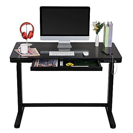 FlexiSpot Comhar Electric 48 W Height Adjustable Desk Black Office Depot