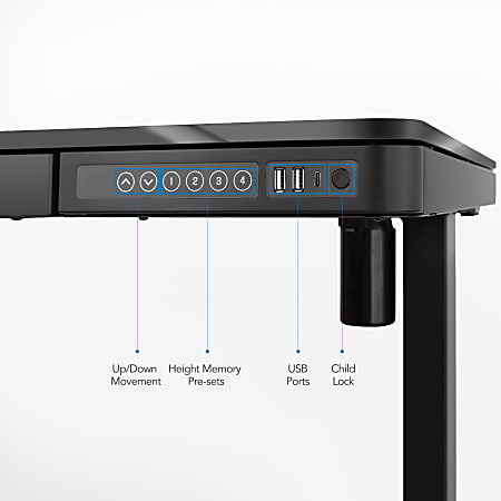 FlexiSpot Comhar Electric 48 W Height Adjustable Desk Black ODP