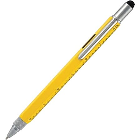 Mobile Edge Multi-Tool Tech Pen/Stylus (Yellow) - Aluminum, Steel - Yellow - Tablet, Smartphone Device Supported