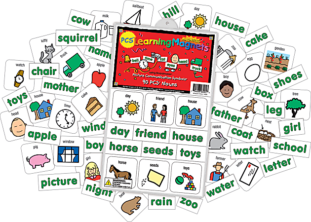 Barker Creek® Magnets, Learning Magnets®, PCS® Nouns Set, Grades Pre-K+, Pack Of 180