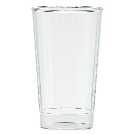 Amscan Premium Plastic Tumblers, 16 Oz, Clear, 16 Tumblers Per Pack, Case Of 2 Packs