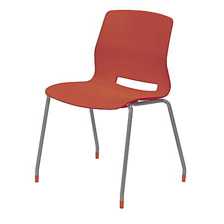 KFI Studios Imme Stack Chair, Coral/Silver