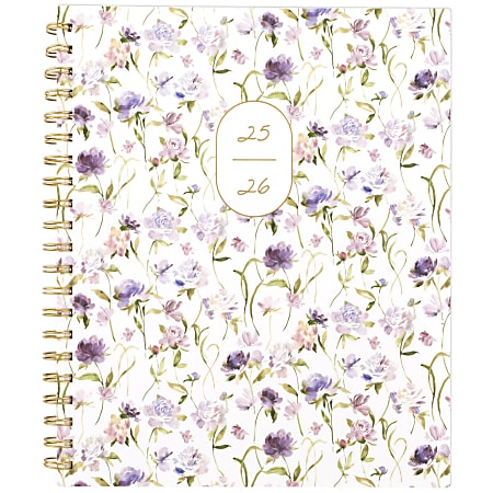 Leah Bisch™ for Cambridge® Academic 2025-2026 Weekly Monthly Planner, Petite Floral, Large, 8 1/2" x 11"