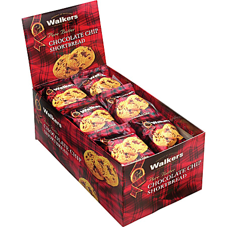 Walkers Shortbread Chocolate Chip Cookies, 36 Oz, Box Of 24