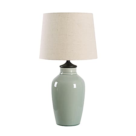 Kenroy Home Baltic Accent Lamps, 23"H, Cream Shade/Blue-Green Teal Base, Set Of 2 Lamps