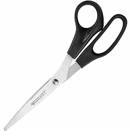 Westcott All Purpose Value Scissors, 8, Stainless Steel, Straight, Black,  3-Pack 