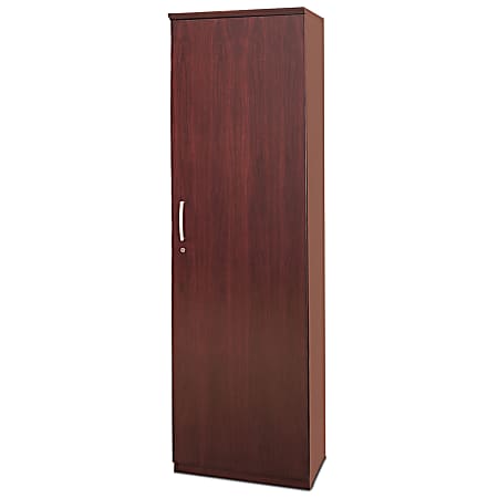 Mayline® Group Napoli Wardrobe Cabinet With Hinges On Right, 80"H x 23 5/8"W x 19"D, Sierra Cherry