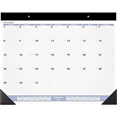 AT A GLANCE 2023 RY Monthly Desk Pad Calendar BlueGray Large 24 x 19 -  Office Depot