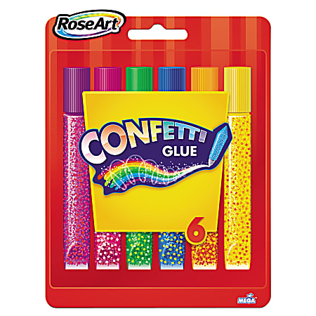 RoseArt® Confetti Glitter Glue Sticks, 0.21 Oz, Pack Of 6