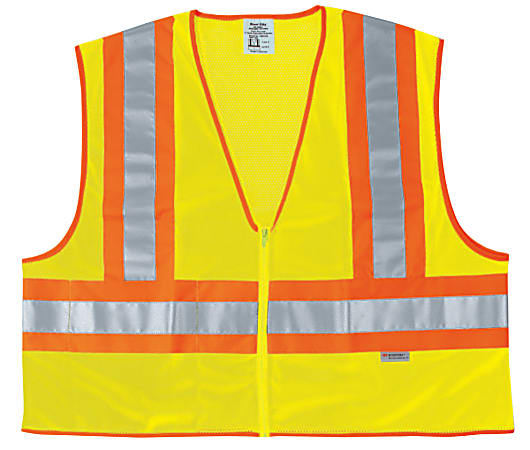 MCR Safety Luminator Class II Safety Vests, Large, Lime