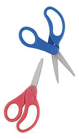 Office Depot Brand Kids Scissors 5 Handles Pointed Tip Assorted Colors Pack  Of 2 Scissors - Office Depot